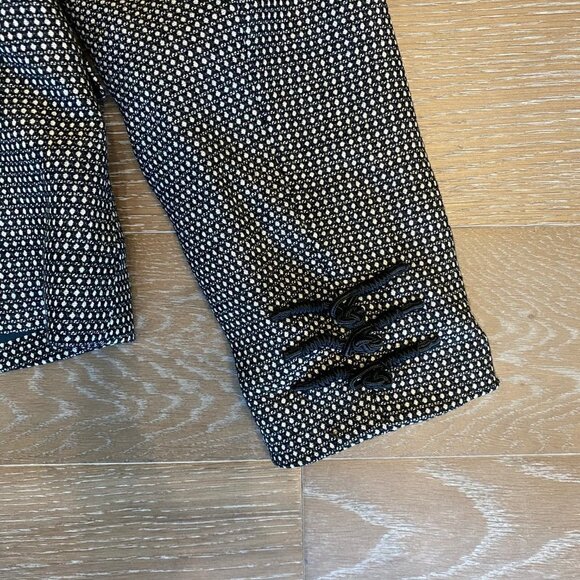 Classiques Entier Wool Ribbon Trimmed Blazer | Black & White | 12 - Picture 5 of 7